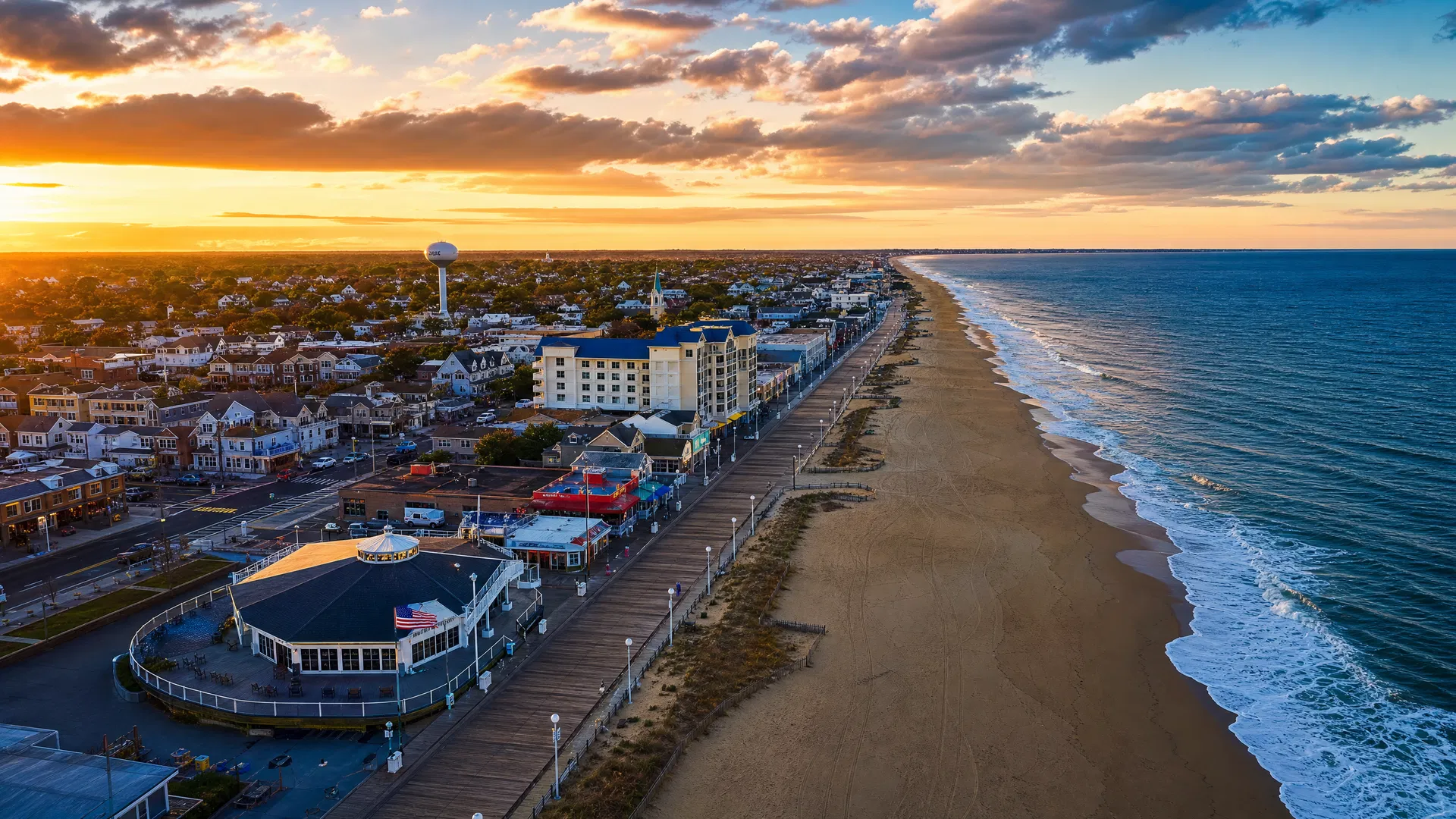 Aerial view of Rehoboth Beach, Delaware